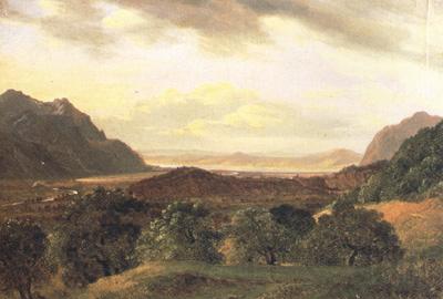 Alexandre Calame The Rhone Valley at Bex with a View to the Lake of Geneva (nn02)